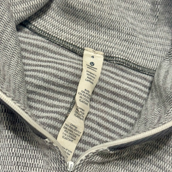 Lululemon Athletica Gray Fitted Long Sleeve Athletic Top - Picture 2 of 5